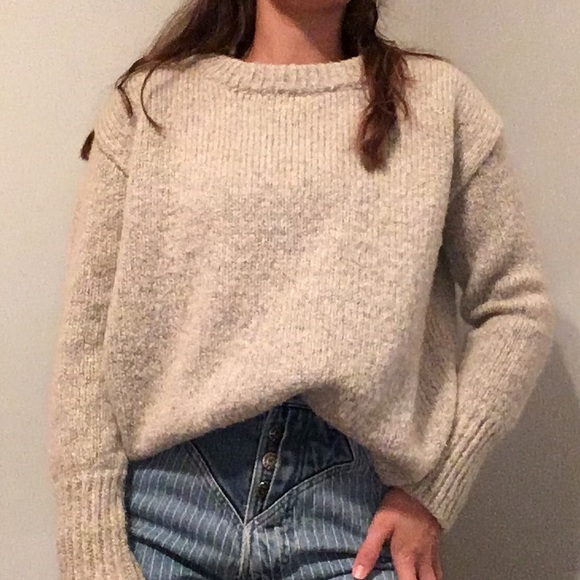 BB Dakota Sweaters - Thick-Knit Super Soft Marbled Gray Fuzzy Sweater